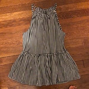 Black and white checkered blouse